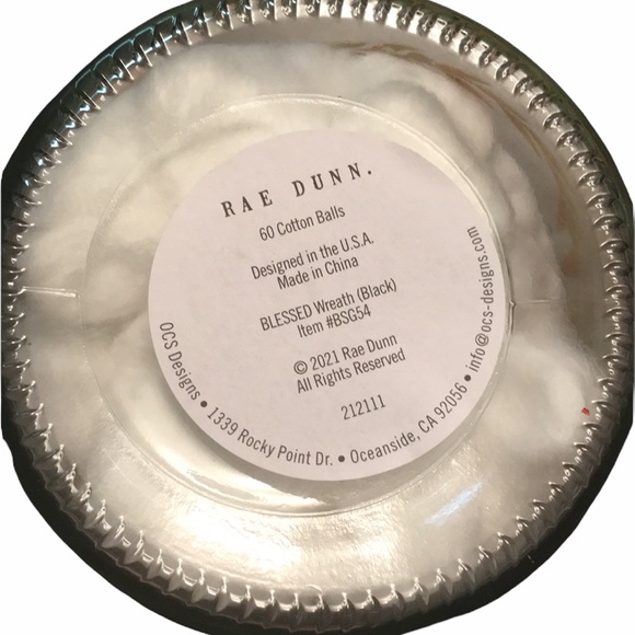 Rae Dunn Blessed Wreath Cotton Ball Jar - Picture 2 of 4